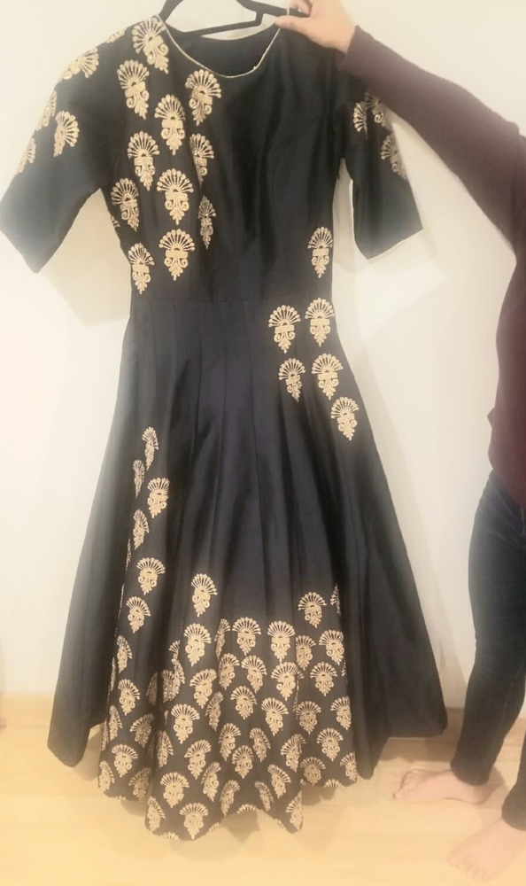 Navy blue gown suit